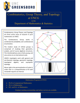 Combinatorics, Group Theory, and Topology at UNCG in the Department of Mathematics & Statistics