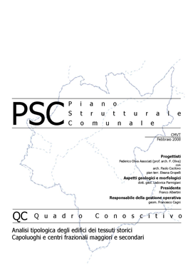 Comunità Montana Valle Del Tidone – QC Analisi Tipologica Degli Edifici Dei Tessuti Storici – Capoluoghi E Centri Frazionali Maggiori E Secondari