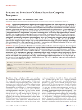 Structure and Evolution of Chlorate Reduction Composite Transposons