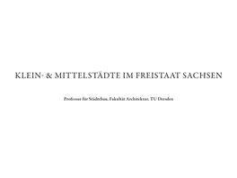 Klein & Mittelstädte Im Freistaat Sachsen