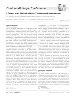 A Patient with Abdominal Pain, Vomiting and Splenomegaly