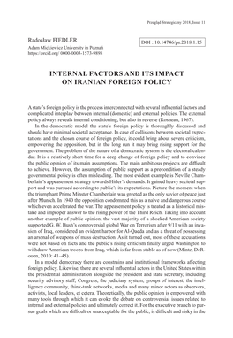Internal Factors and Its Impact on Iranian Foreign Policy