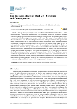 The Business Model of Start-Up—Structure and Consequences