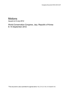 Motions Issued on 8 July 2012