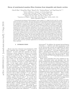 Decay of Semiclassical Massless Dirac Fermions from Integrable and Chaotic Cavities