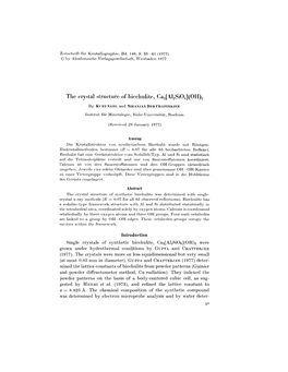 The Erystal Strueture of Bieehulite, Ca2[Ai2si06](OH)2