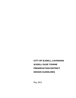 Slidell Olde Town Design Guidelines