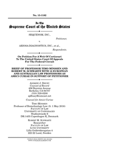 Supreme Court of the United States ------ ------SEQUENOM, INC., Petitioner, V