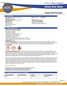 Acetic Acid Formalin