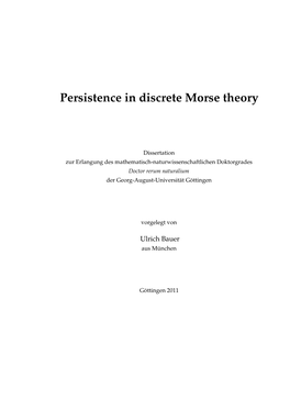 Persistence in Discrete Morse Theory