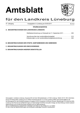 Amtsblatt Für Den Landkreis Lüneburg