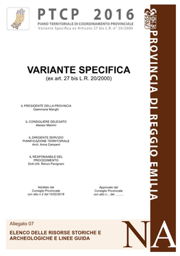 VARIANTE SPECIFICA (Ex Art