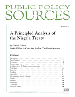 A Principled Analysis of the Nisga'a Treaty