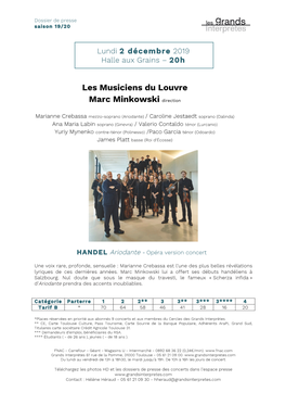 Dossier De Presse MUSICIENS DU LOUVRE