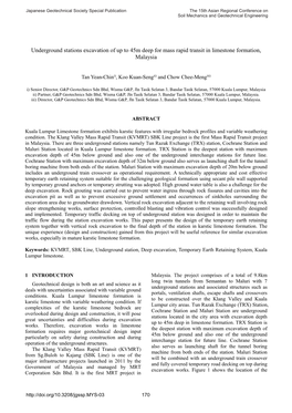 Underground Stations Excavation of up to 45M Deep for Mass Rapid Transit in Limestone Formation, Malaysia