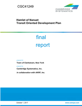 Final Report Hamlet of Nanuet Transit Oriented Development Plan