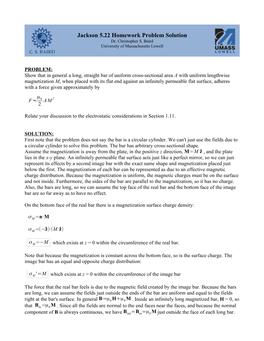 Jackson 5.22 Homework Problem Solution Dr