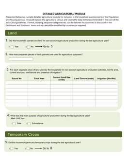 Land Temporary Crops