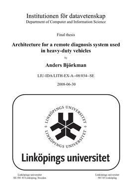 Architecture for a Remote Diagnosis System Used in Heavy-Duty Vehicles