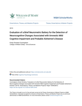 Evaluation of a Brief Neurometric Battery for the Detection Of