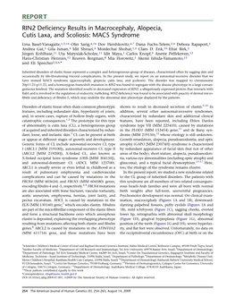 RIN2 Deficiency Results in Macrocephaly, Alopecia, Cutis Laxa