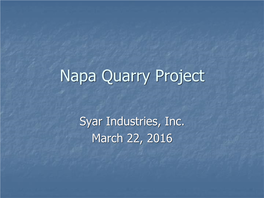Napa Quarry Project