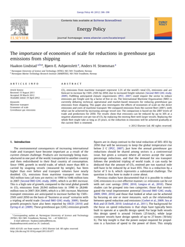 The Importance of Economies of Scale for Reductions in Greenhouse Gas Emissions from Shipping