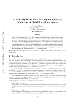 A New Algorithm for Updating and Querying Sub-Arrays Of