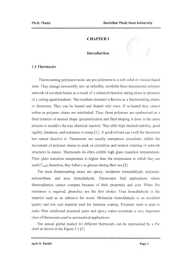 CHAPTER I Introduction 1.1 Thermosets Thermosetting