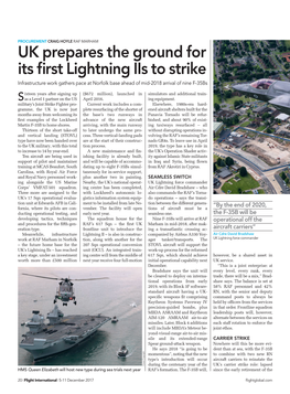 UK Prepares the Ground for Its First Lightning Iis to Strike Infrastructure Work Gathers Pace at Norfolk Base Ahead of Mid-2018 Arrival of Nine F-35Bs