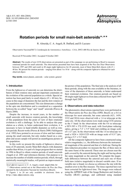 Rotation Periods for Small Main-Belt Asteroids?,??