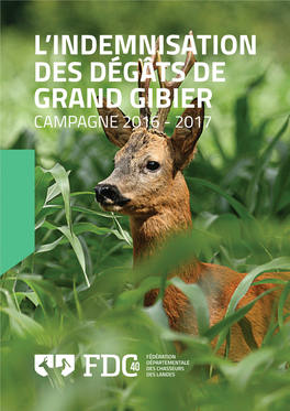 CAMPAGNE 2016 - 2017 L’INDEMNISATION DES DÉGÂTS DE GRAND GIBIER Montant Total Des Dégâts Pour La Campagne 2016-2017 CAMPAGNE 2016 - 2017