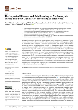 The Impact of Biomass and Acid Loading on Methanolysis During Two-Step Lignin-First Processing of Birchwood