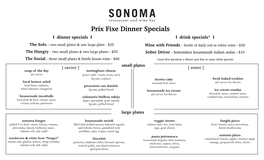 Prixe Fixe DINE-IN Menu 11.18.20