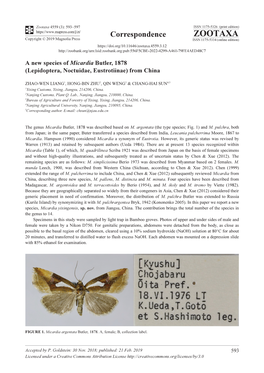 A New Species of Micardia Butler, 1878 (Lepidoptera, Noctuidae, Eustrotiinae) from China