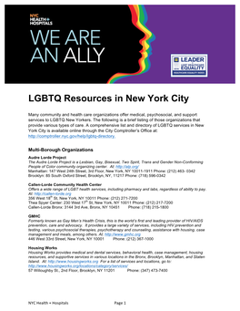 LGBTQ Resources in New York City