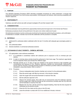 SOP #301- Rodent Euthanasia