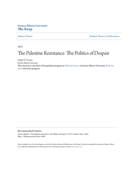 The Palestine Resistance: the Politics of Despair