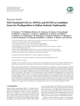 Research Article NGS Nominated CELA1, HSPG2, And