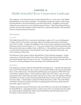 Middle Schuylkill River Conservation Landscape