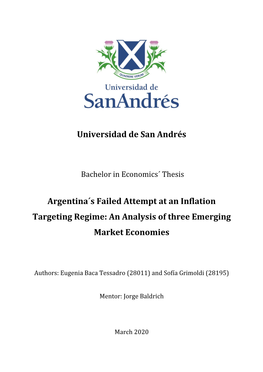 Universidad De San Andrés Argentina´S Failed Attempt at an Inflation