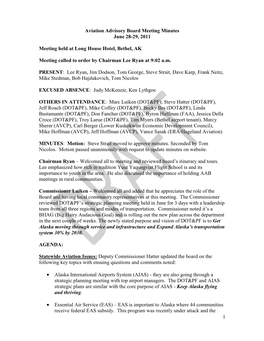 1 Aviation Advisory Board Meeting Minutes June 28-29, 2011 Meeting