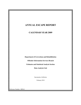 Annual Escape Report 2009