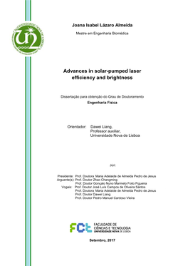 Advances in Solar-Pumped Laser Efficiency and Brightness