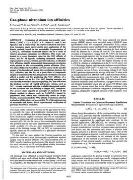 Gas-Phase Nitronium Ion Affinities F