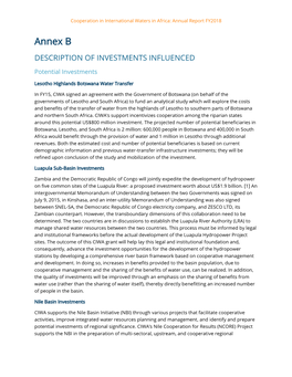 Annex B – Investments