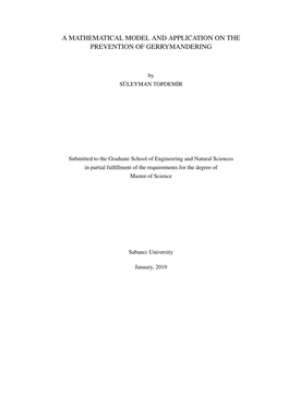 A Mathematical Model and Application on the Prevention of Gerrymandering