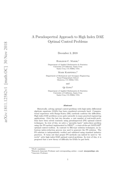 A Pseudospectral Approach to High Index DAE Optimal Control Problems