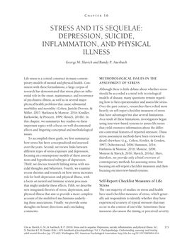 Depression, Suicide, Inflammation, and Physical Illness
