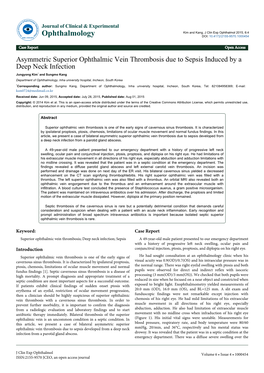 Asymmetric Superior Ophthalmic Vein Thrombosis Due to Sepsis Induced